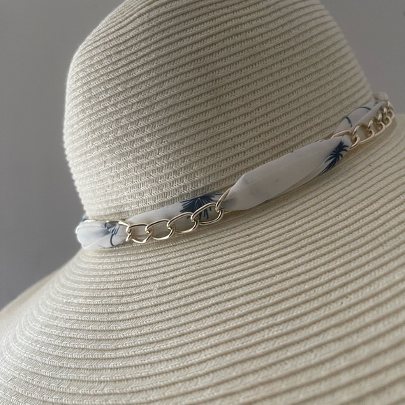 HBY Miami Paper Straw Floppy Scarf Hat O/S - Picture 6 of 16
